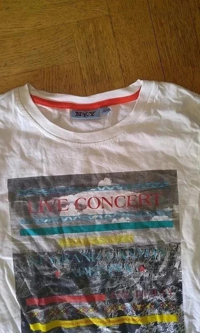 T-shirt Kiabi blanc et image live concert 12 ans - photo numéro 4