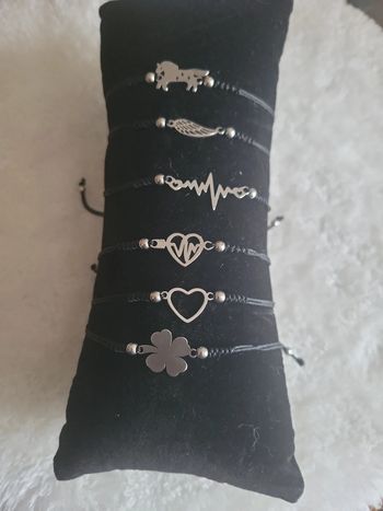 Lot 6 bracelets ajustables fil de coton