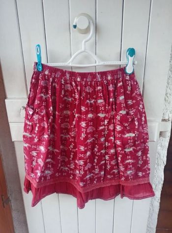 Jupe bordeaux imprimé vintage S/M