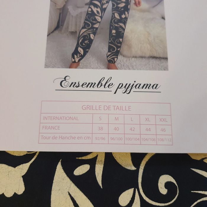 Pyjama femme 2 pièces noir et champagne taille L Rodier - photo numéro 8