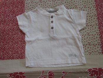 T-Shirt manches courtes blanc 1 mois