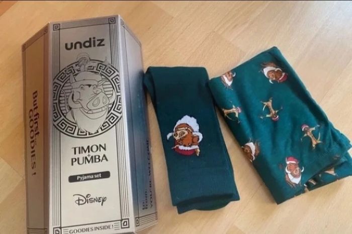 Ensemble caleçon boxer et chaussette Undiz Disney Timon pumba roi lion taille M Neuf