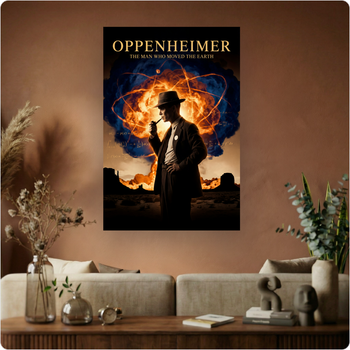Affiche film "Oppenheimer" poster biopic historique nucléaire déco murale A3 Sans cadre