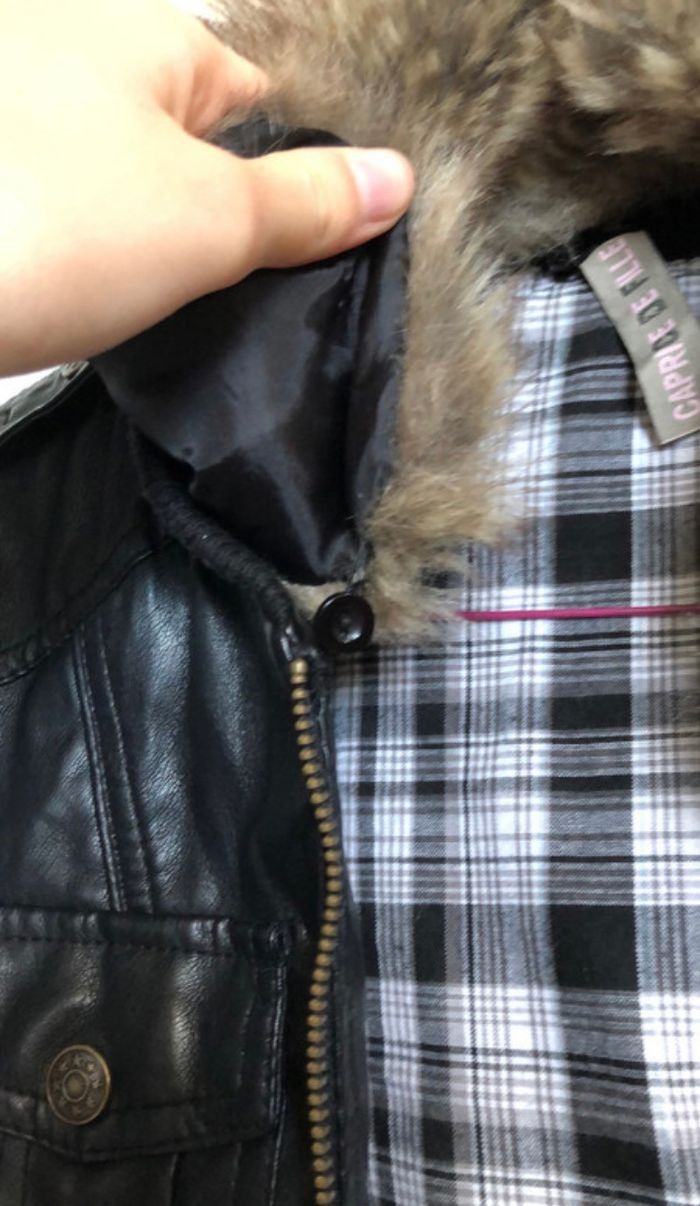 Veste en cuir à fourrure - photo numéro 2