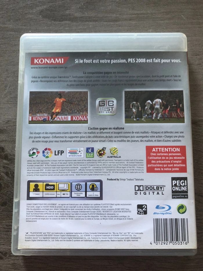 Jeux PlayStation 3 PES 2008 - photo numéro 2
