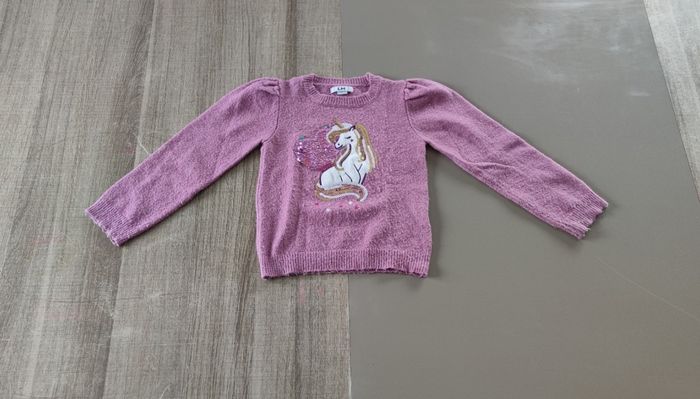 Pull rose licorne La Halle – fille 6 ans - photo numéro 3