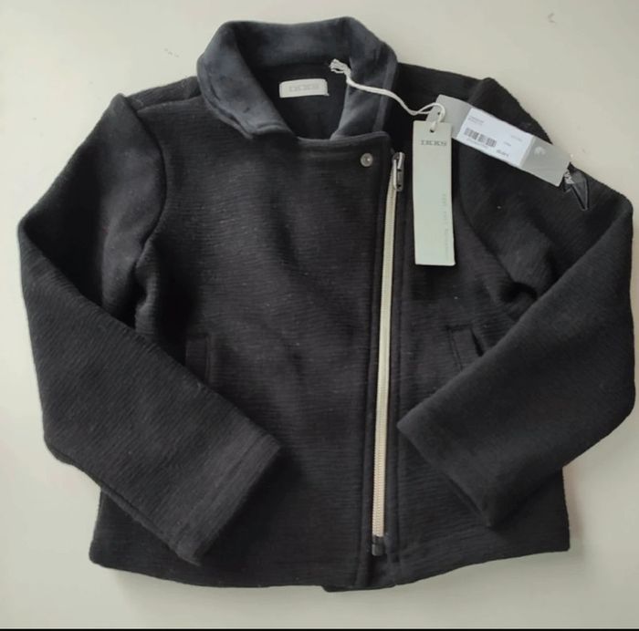 Veste perfecto noir doublé velours pour enfants de 3 ans ou 98 cm, IKKS - photo numéro 3