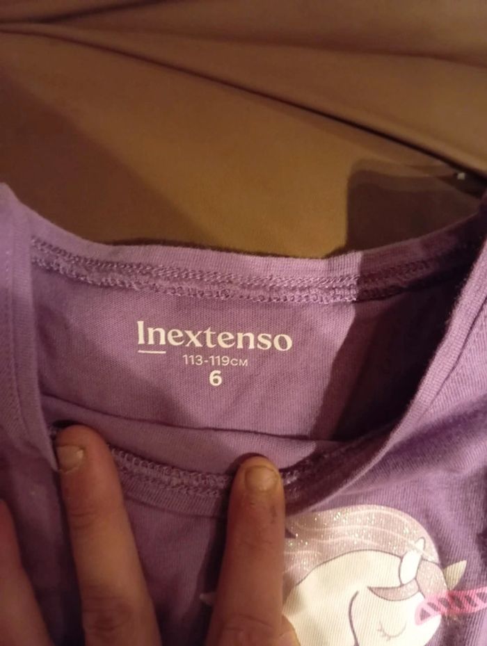 Pull manche longue mauve licorne In Extenso 6 ans - photo numéro 3