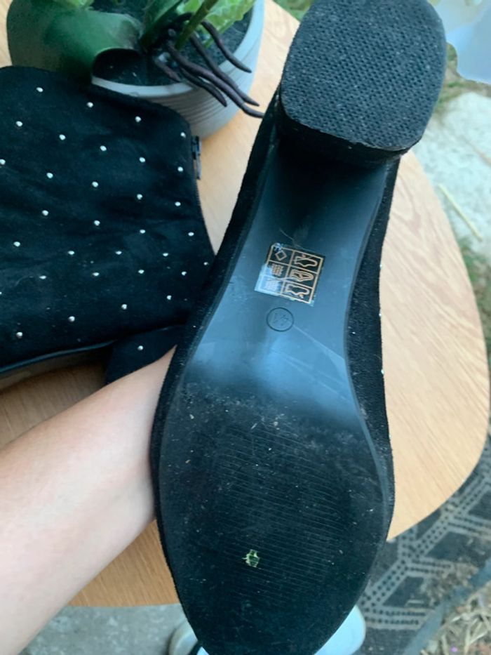 Bottines Collection IRL taille 41 talon 7,5 cm noir avec point argent - photo numéro 4