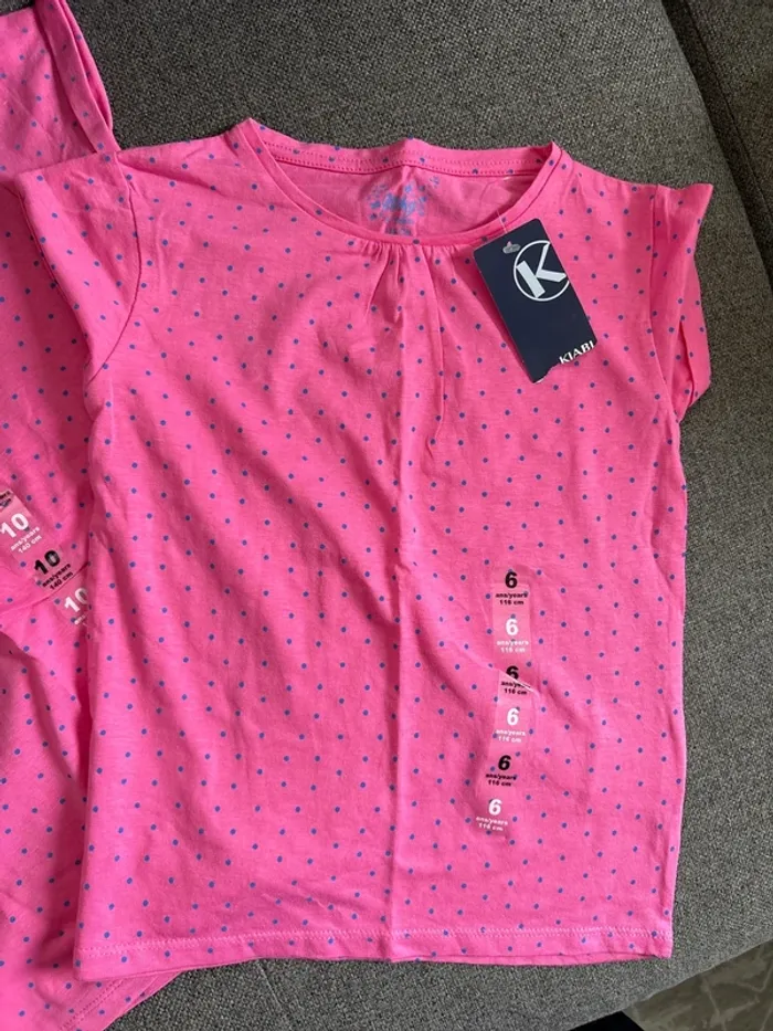 Lot teeshirt rose kiabi 10ans&6ans - photo numéro 2