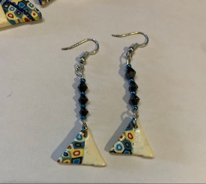 Collier et BO bleu et blanc - photo numéro 3