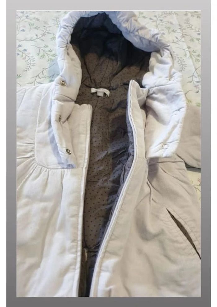 manteau combi pilote bébé gris clair DPAM 3 mois - photo numéro 5