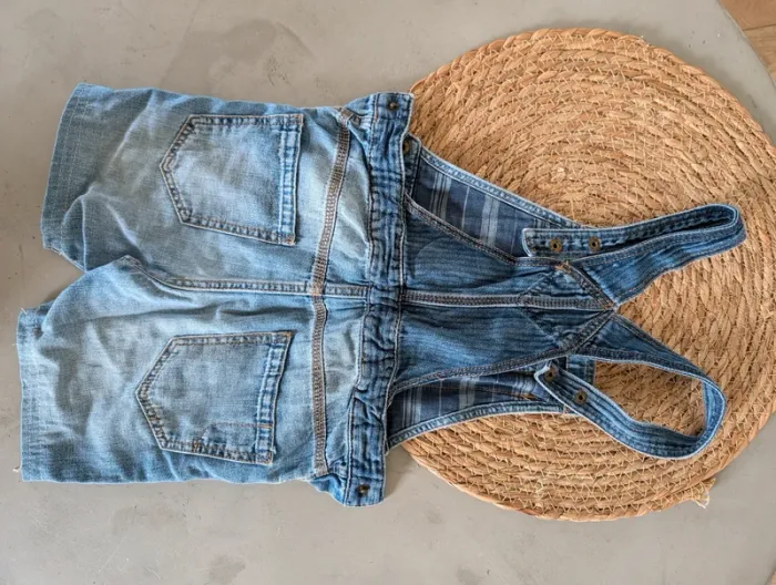 Salopette Short Zara 2/3 ans garçon bleue - photo numéro 3