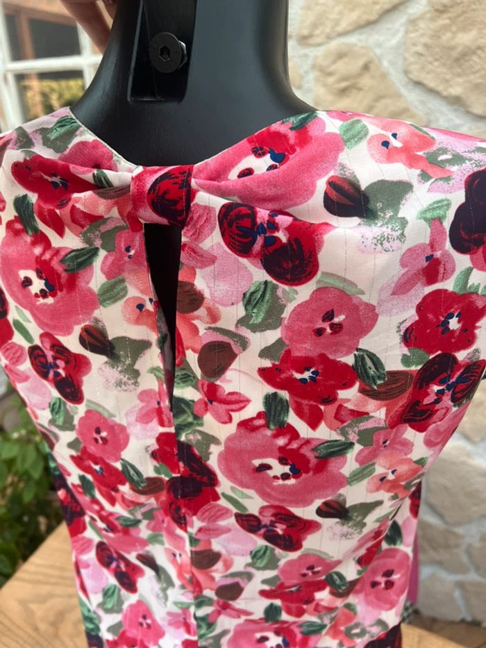 Tunique top blouse femme rose à grosses fleurs taille S / M 36 38 by one - photo numéro 7