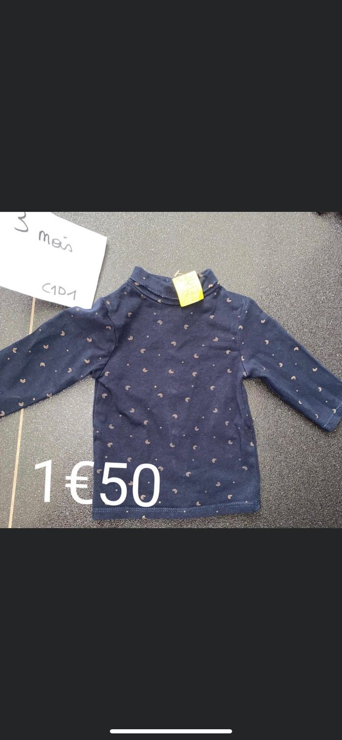 T shirt manches longues pour fille 3 mois