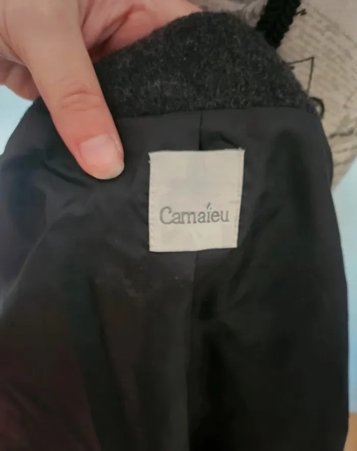 Manteau en laine gris Camaïeu T.40 – Chic et chaud - photo numéro 6