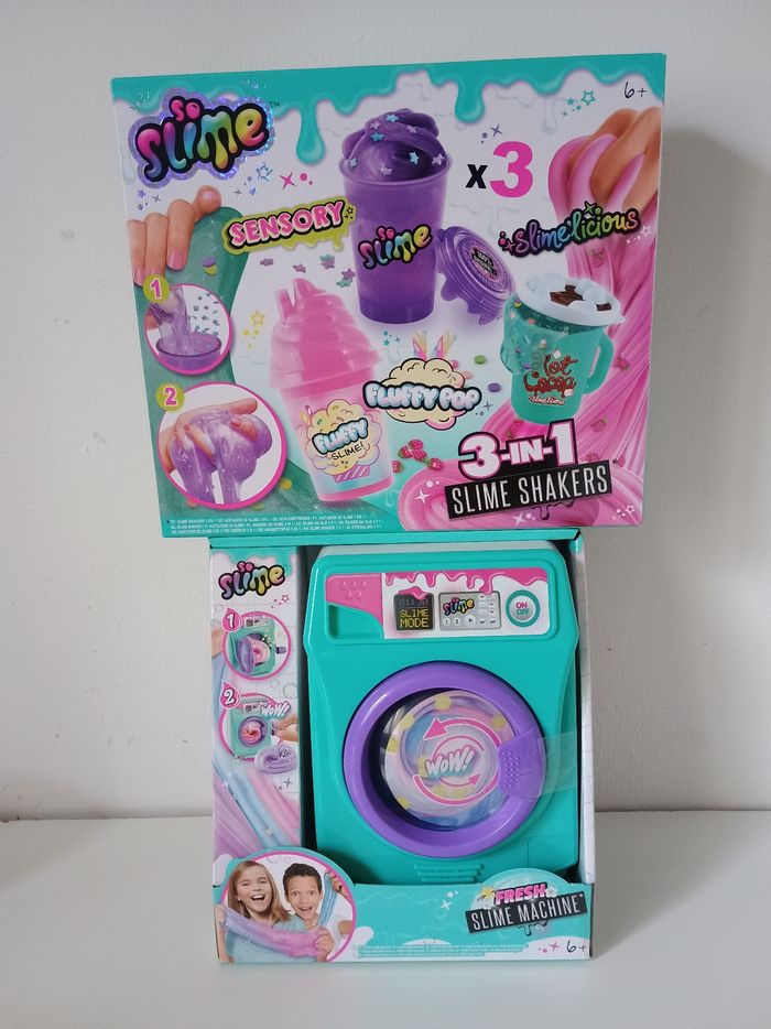 Magnifique lot de slime parfait pour offrir machine à laver et shaker