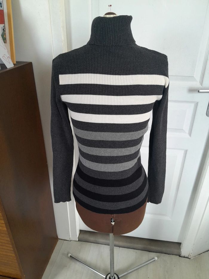 Pull rayé moulant Ralph lauren brodé RL taille M - photo numéro 3