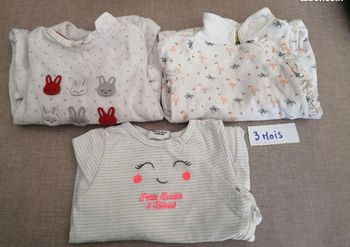 Lot 3 pyjamas coton 3 mois