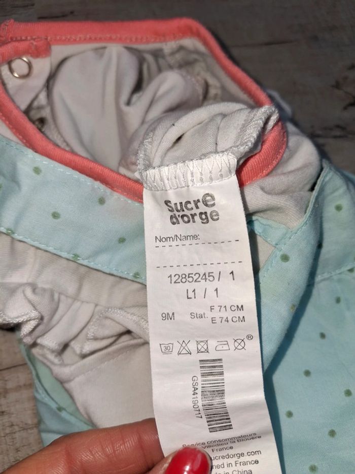 Ensemble salopette + tee shirt fille 9 mois - photo numéro 2
