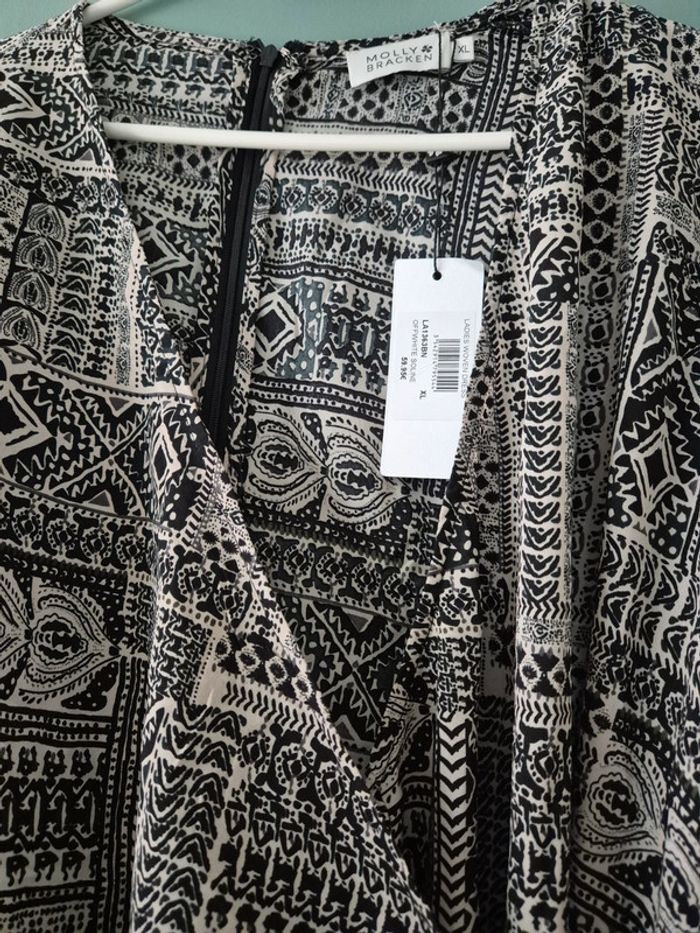 Robe porte feuille à imprimés noir et blanc, Molly bracken, taille XL - photo numéro 4