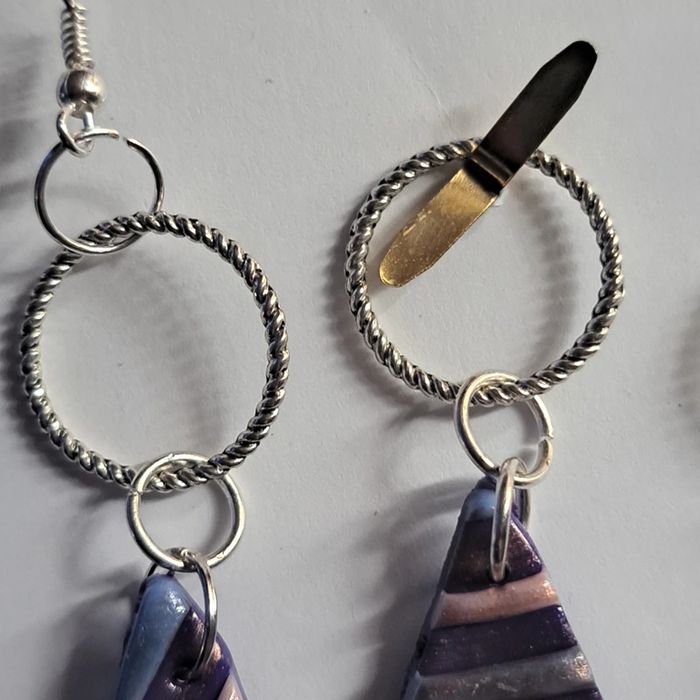 Parrurre boucles d'oreilles pendante avec pendentif assortie - photo numéro 5