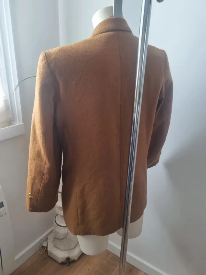Veste blazer marron en cachemire et laine vintage - photo numéro 7