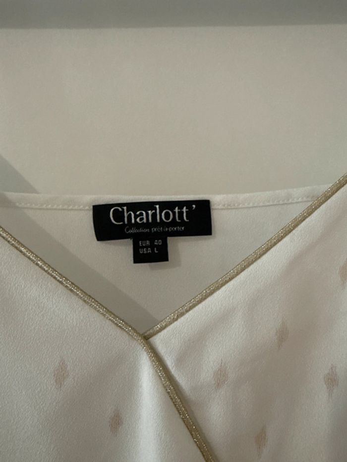 Top Débardeur Charlott’ blanc à bretelles – Taille L (40) - photo numéro 2