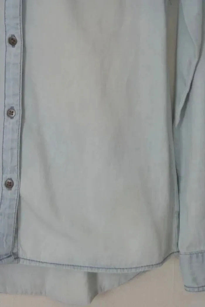 Chemise en jeans bleached (jeans blanchi) Kiabi 12 ans - photo numéro 3