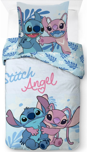 Parure de lit simple Stitch - 1 housse de couette + 1 taie d'oreiller - 100% coton