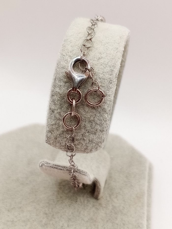 Bracciale donna argento 925 pietre viola misura fino a  20.5 cm - photo numéro 3