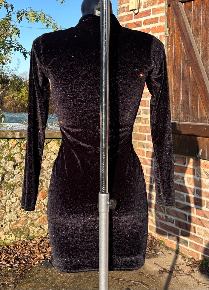 👗 Robe noire pailletée moulante manches longues T36 • Glamorous - photo numéro 3