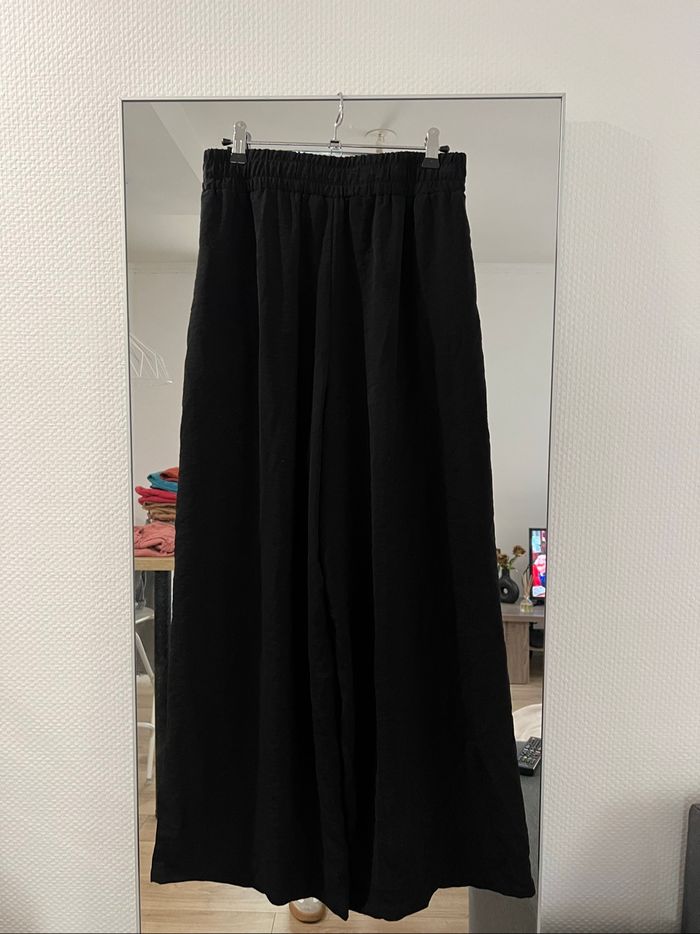 Pantalon fluide noir, cache cache, 36 - photo numéro 2