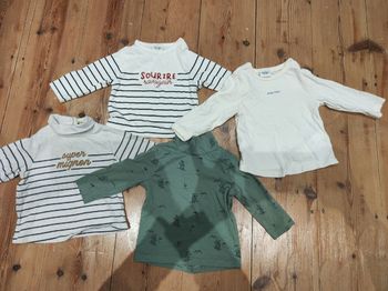 Lot 4 Tee shirt taille 9 mois.