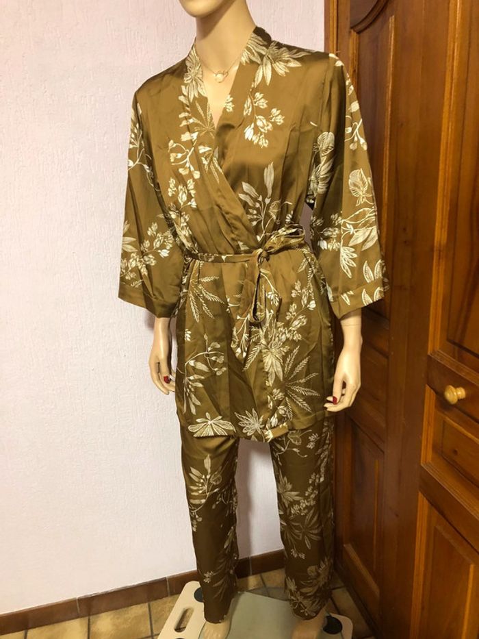 Ensemble déshabillé et pantalon ocre etam -  n e u f s