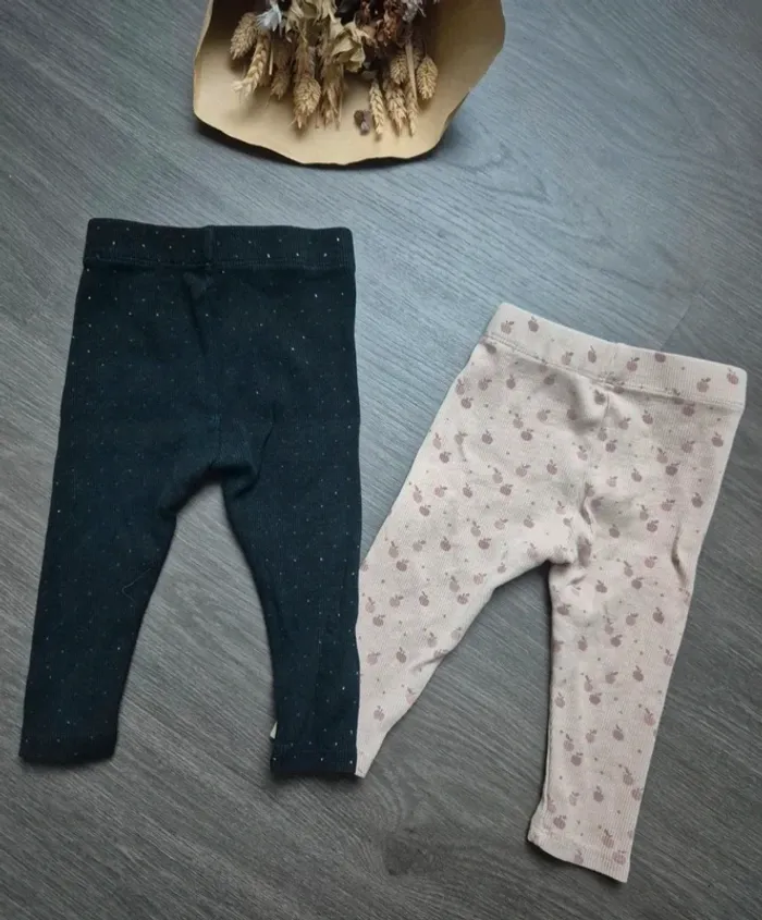 Magnifique lot de 2 leggings côtelé kiabi 9 mois - photo numéro 4