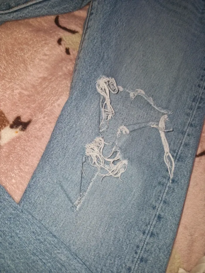 👖Pantalon jeans  troué • bleu - photo numéro 7