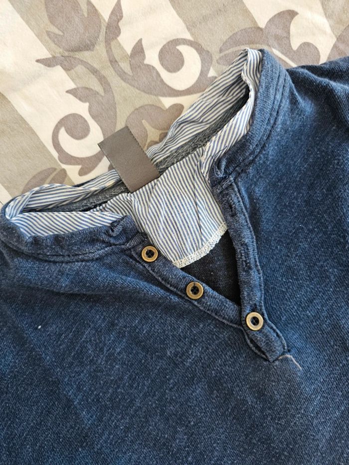 Pull chemise marine Zara 9/10 ans - photo numéro 3
