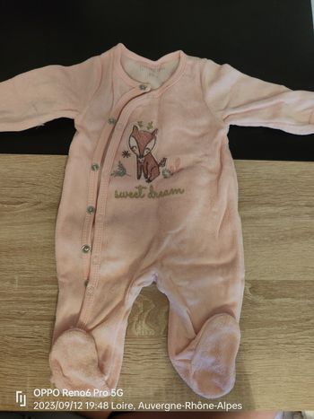 Pyjama fille velours 1 mois