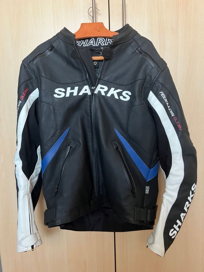 Blouson moto cuir SHARKS