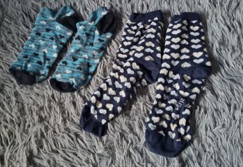 Lot 2 paires de chaussettes 31-34 motifs cœurs
