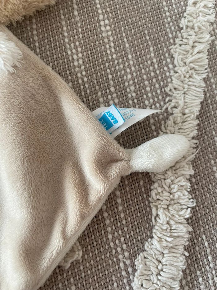 Peluche doudou plat 30cm tex ours beige marron très bon état - photo numéro 3