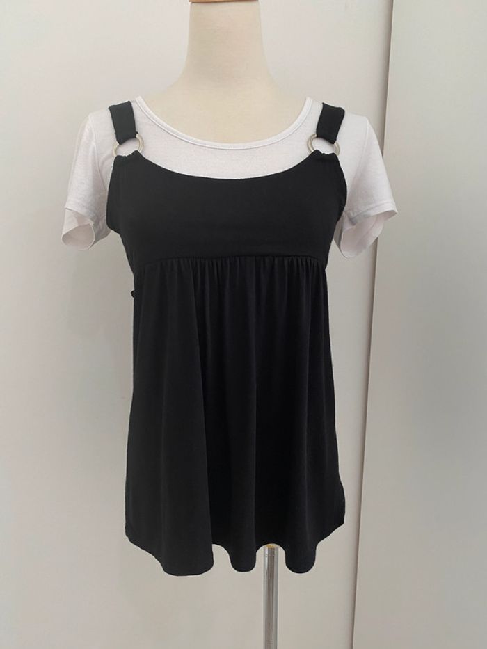 T-shirt/tunique noir et blanc