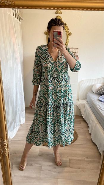 Robe Zara ample motifs vert