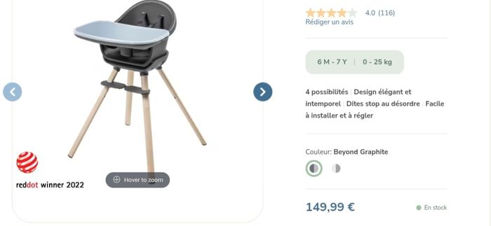 chaise haute Maxi cosi Moa - photo numéro 2