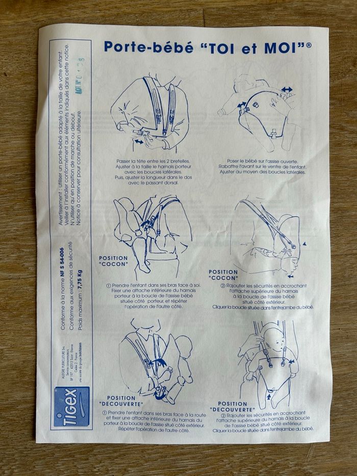 Porte-bébé Tigex Toi & Moi – 0-6 mois - photo numéro 3
