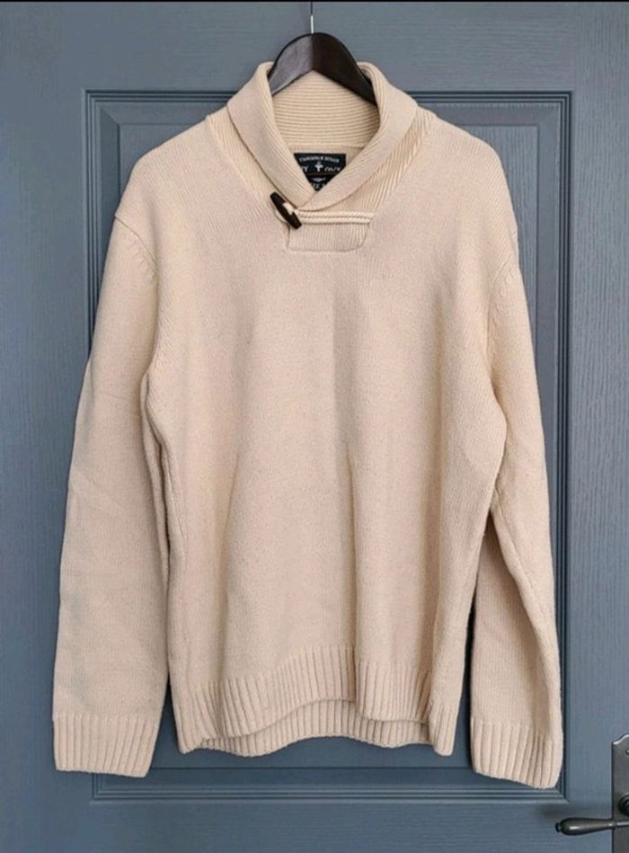 Pull d'hiver beige écru Kiabi col montant Taille XL ou 44