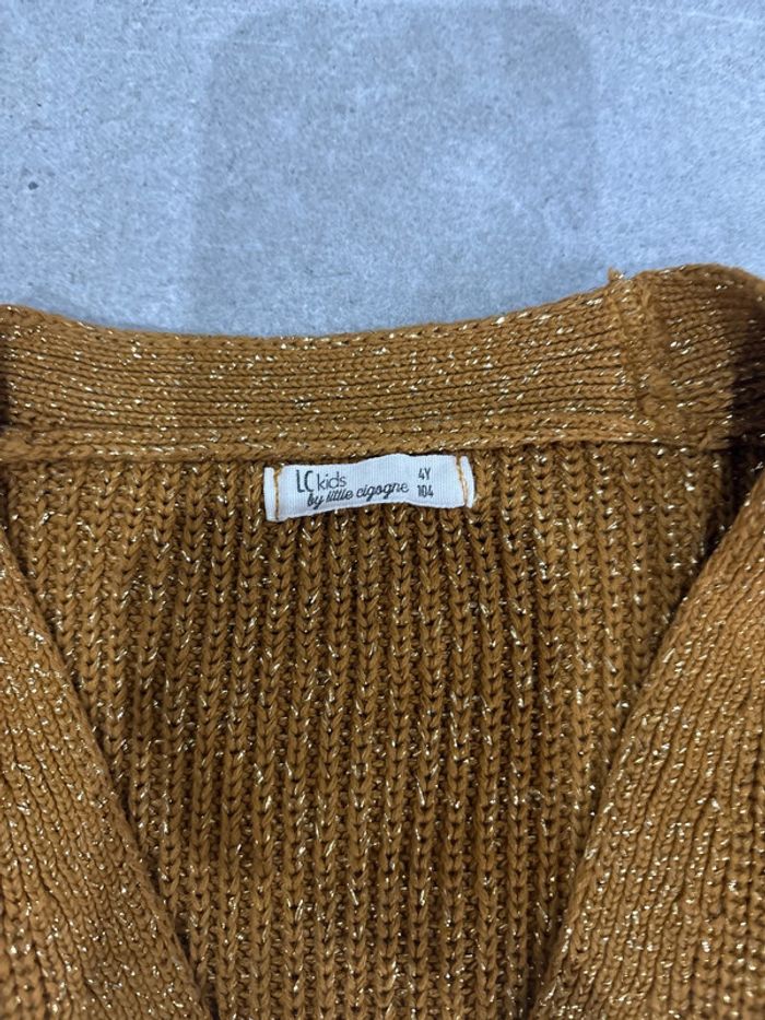 Gilet moutarde à paillettes - photo numéro 3