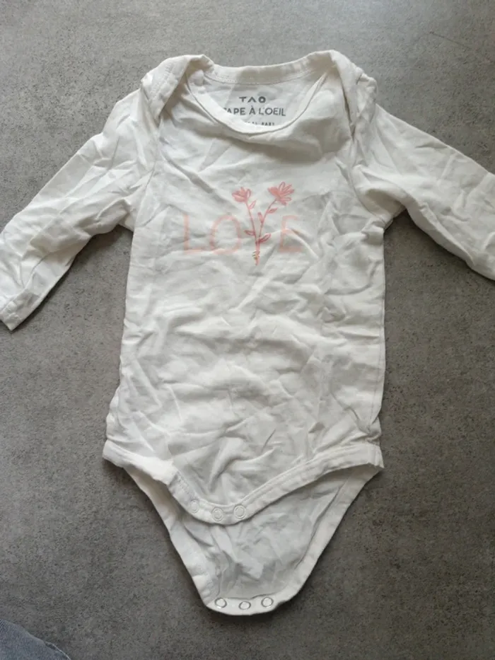Body manches longues tape à l'oeil 59cm love