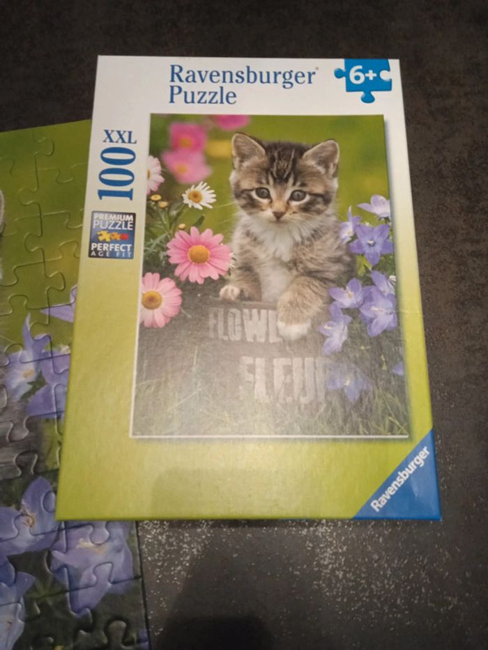 Puzzle ravensburger 100 pièces chat - photo numéro 2